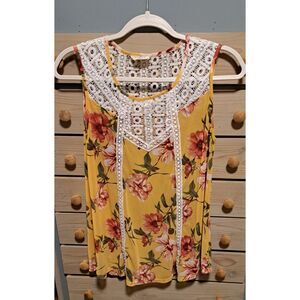 Ember Floral Crochet Tank – Medium- cottagecore, floral, crotchet, floral, boho